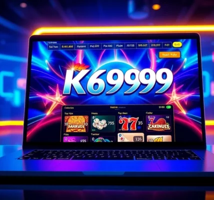 CK999 game showcasing a colorful slot machine with neon-lit casino environment enticing players for online betting experience