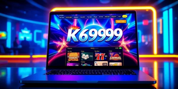 CK999 game showcasing a colorful slot machine with neon-lit casino environment enticing players for online betting experience