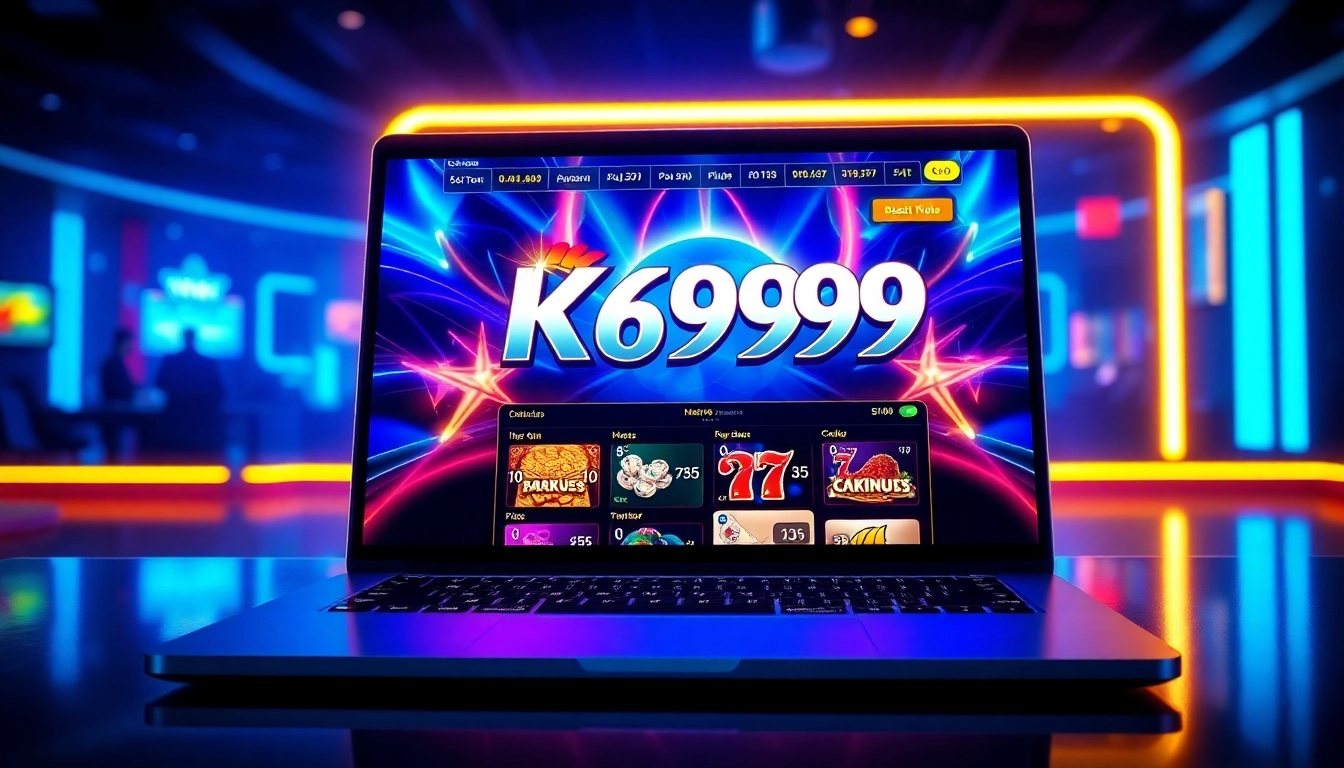 CK999 game showcasing a colorful slot machine with neon-lit casino environment enticing players for online betting experience