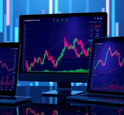 Visual of AICoin crypto trading platform with real-time data and security features, highlighting its market analysis tools for users.