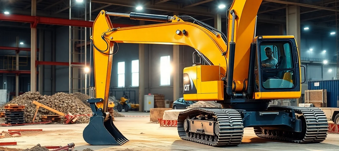 Excavator rental services showcasing heavy machinery working on a construction site to ensure efficient earthmoving and project completion.