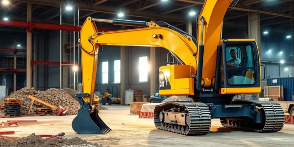 Excavator rental services showcasing heavy machinery working on a construction site to ensure efficient earthmoving and project completion.