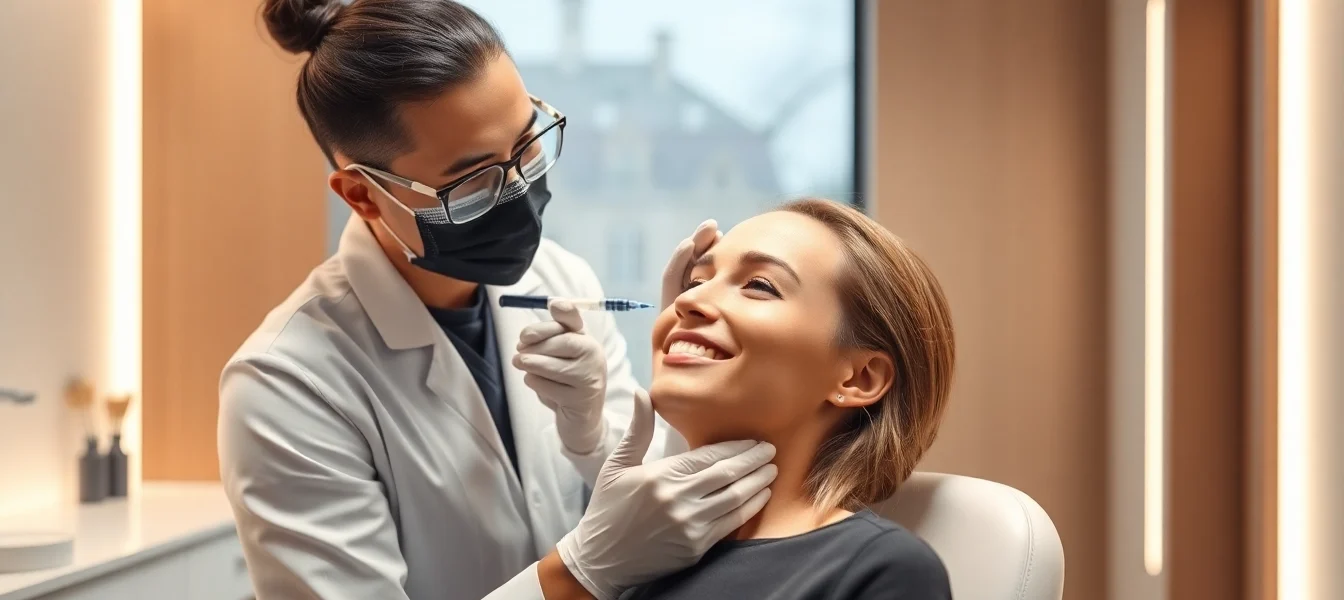 Botox Zürich: Experienced specialist administers facial injections in modern Zurich clinic setting for natural beauty enhancement.