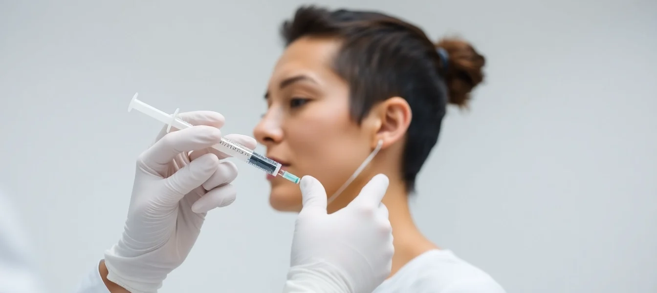 Fettwegspritze Zürich: Professional injection treatment for targeted fat reduction, modern clinic setting.