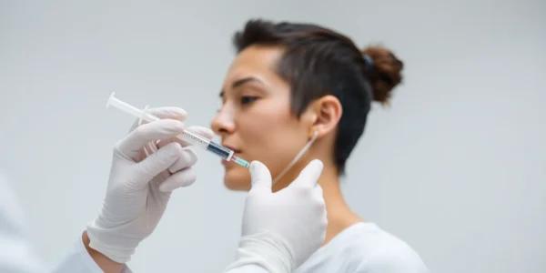 Fettwegspritze Zürich: Professional injection treatment for targeted fat reduction, modern clinic setting.