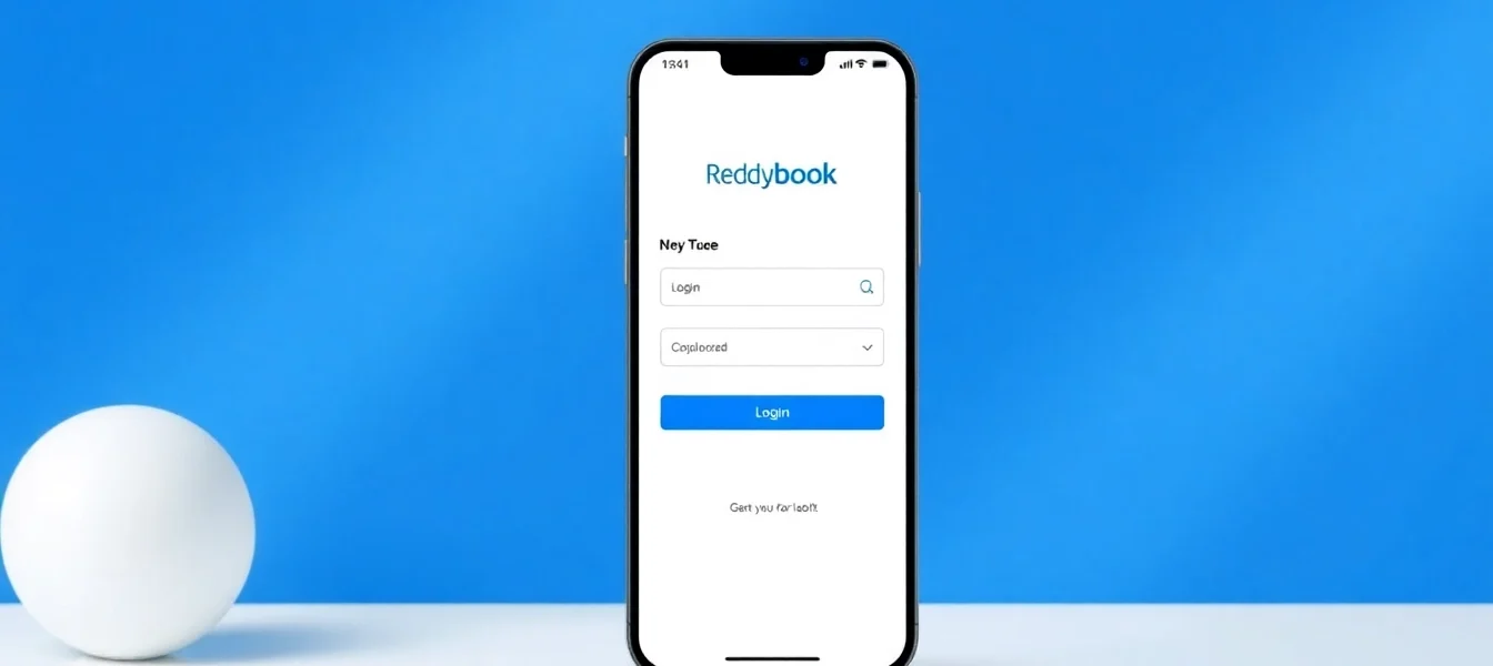 Reddy Book Login page showing user authentication form with vibrant colors and simple design for easy access