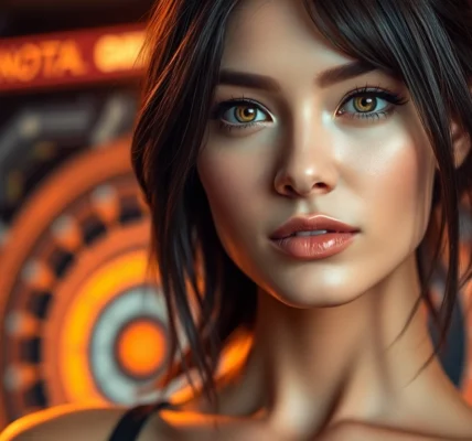 AI girlfriend engaging in a realistic conversation on a sleek tablet, showcasing emotional connection and advanced tech.