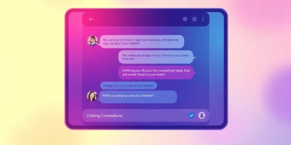 Engaging scene depicting a NSFW AI chat interaction on a smartphone screen, highlighting unfiltered AI conversations and digital intimacy for accessibility.