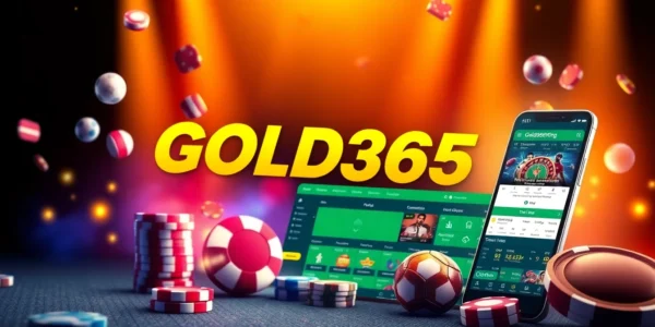 Gold365 online betting platform displaying sports icons, casino games, and a mobile app, inviting users to join a secure, engaging gaming environment.