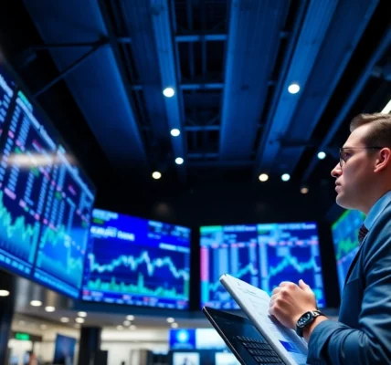 Real-time Stock Market Latest News updates with traders monitoring charts and news feeds for