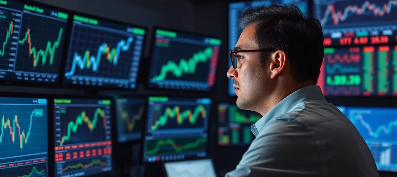 Stock Market Latest News update with financial charts and analyst reviewing data in a