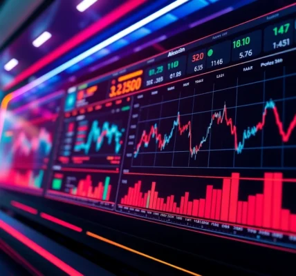 Dynamic aicoin trading interface showing real-time analytics and market trends, emphasizing