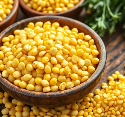 High-quality Yellow Mustard Seeds in bowls with natural lighting showcasing their bright color
